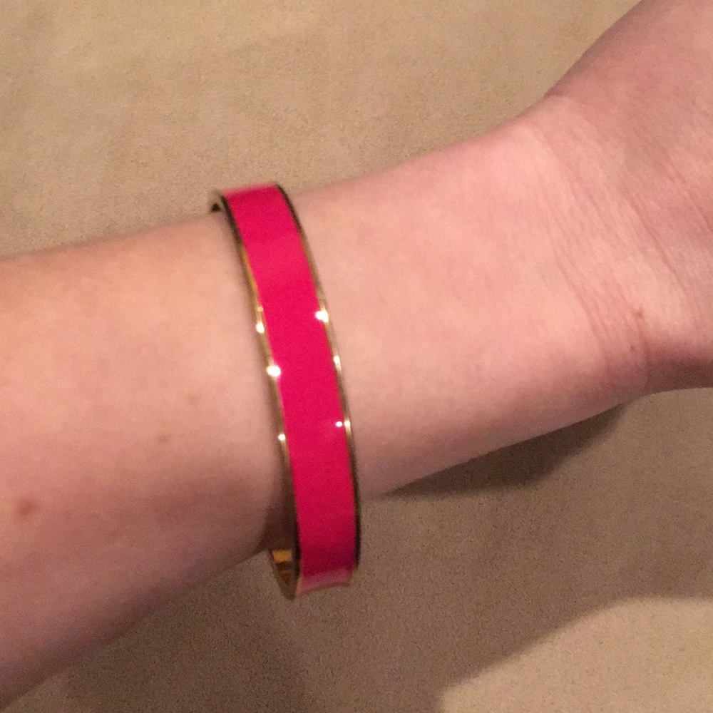 Kate Spade hot pink and gold bangle